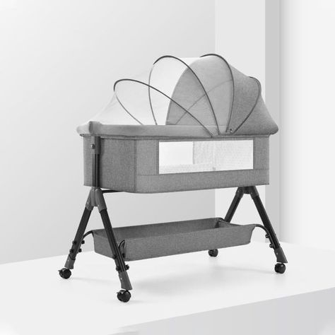 What's the Difference Between a Cradle and a Crib? Newborn Bassinet, Baby Goods, Text Logo Design, Big Beds, The Cradle, One Bed, Elements Of Design, Kitchen Rack, Metal Style