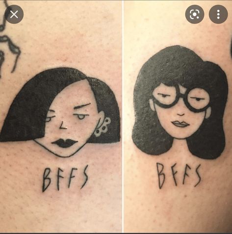 Daria Tattoo, Cartoon Tattoo Ideas, Jane Lane, Animated Shows, Daria Morgendorffer, Cartoon Tattoo, Cartoon Tattoos, Friend Tattoos, Cartoon Character