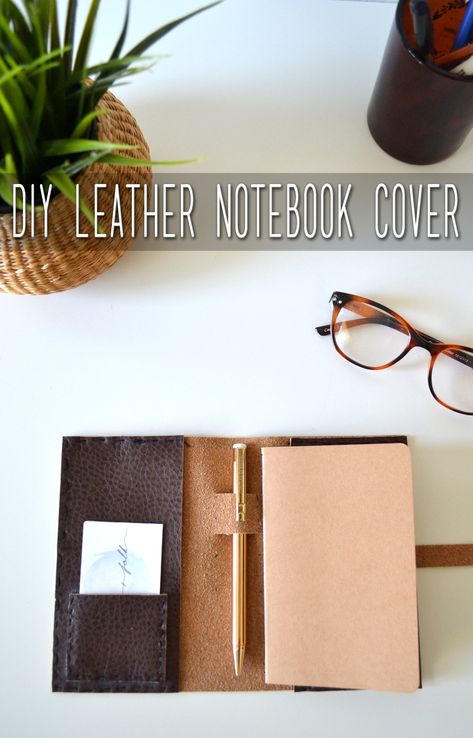 Faux Leather Notebook Cover Diy, Diy Leather Notebook Cover, Diy Leather Book Cover, Leather Notebook Diy, Diy Leather Journal Cover, Notebook Cover Diy, Planner Covers Diy, Journal Covers Diy, Handmade Leather Notebook