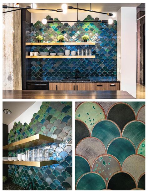 Ombre Tile, West Indies Decor, Mint Green Bathrooms, Moroccan Fish, Powder Room Renovation, Bar Tile, Moroccan Fish Scale, Turquoise Tile, Mercury Mosaics