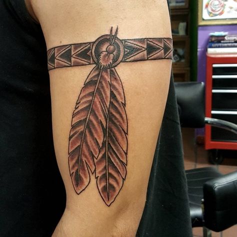 Masculine Armband Tattoo Designs for Men (23) Wolf Tattoos For Women, Indian Tattoos, Indian Feather Tattoos, Tattoo Band, Armband Tattoos, Band Tattoo Designs, Armband Tattoo Design, Aztec Tattoo, Arm Band Tattoo