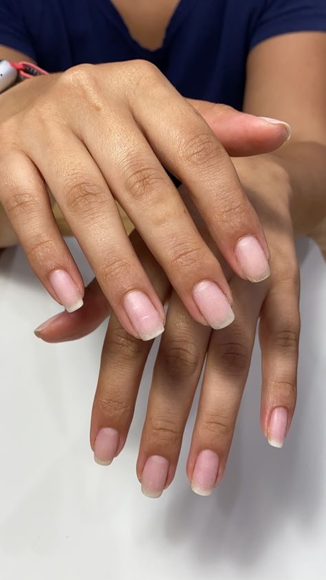 Nails Painted Natural, Natural Nails Unpolished, Short Natural Nails Shape, Manicure Nails Natural, Russian Manicure Natural Nails, Short Bare Natural Nails, Polished Nails Natural, Natural Nail Shape Acrylics, Filed Nails Natural