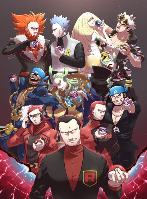 Pokemon Evil Teams, Pokemon Villians, Pokemon Villains, Rainbow Rocket, Pokemon Team Leaders, Original 151 Pokemon, Pokemon Names, Pokemon Human Form, Team Skull