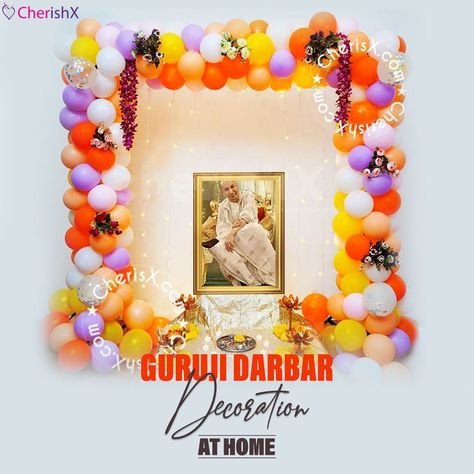 Guruji, as we know him, was born in his mortal avatar as Nirmal Singhji Maharaj in village Dugri in Sangrur district in Punjab on July 7, 1952. In his short life, Guruji showered many with his blessings. If you too are a follower of Guruji and are looking for some traditional ideas for Guruji Darbar Decoration at Home with flowers and balloons, look nowhere else. In this blog, we bring you some of the most beautiful and spiritual Guruji Darbar decors. Guruji Darbar Decoration, Guruji Birthday, Pink Floral Decor, Ganesh Chaturthi Decoration, Fairy Lights Decor, Janmashtami Decoration, Umbrella Decorations, Birthday Flower, Artificial Orchids