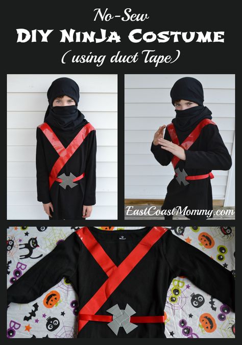 East Coast Mommy: Easy Black Ninja Costume (no sewing required) White Ninja, Ninja Halloween, Black Ninja, Ninja Outfit, Ninja Birthday Parties, Ninja Birthday, Ninja Party, Ninja Star, Boy Diy