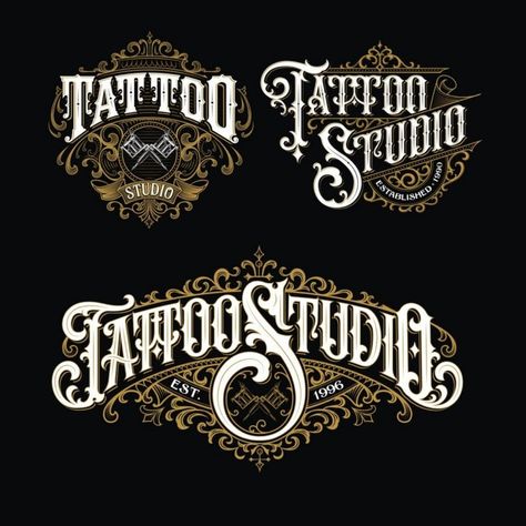 I will design super unique tattoo logo with satisfaction guaranteed Vintage Tattoo Lettering, Tattoo Studio Logo Ideas, Vintage Emblem Logo, Tattoo Shop Logo Ideas, Tattoo Logo Design Ideas, Tattoo Logo Ideas, Tattoo Logo Design Graphics, Tattoo Shop Logo, Tattoo Studio Logo