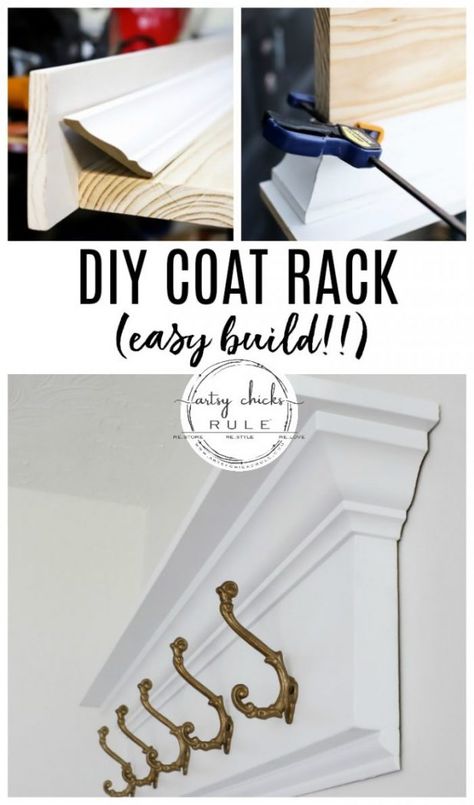 Diy Coat Rack Wall, Tools Table, Popular Woodworking Projects, Diy Coat Rack, Diy Coat, Coat Rack Shelf, Popular Woodworking, Coat Rack Wall, Coat Racks