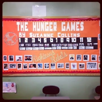 Teaching The Hunger Games to 9th graders. Students are divided into "districts"… Hunger Games Decorations, Hunger Games Activities, Hunger Games Theme, School Library Lessons, Hunger Games Districts, Middle School Activities, Teachers Toolbox, Teaching Literature, Class Games