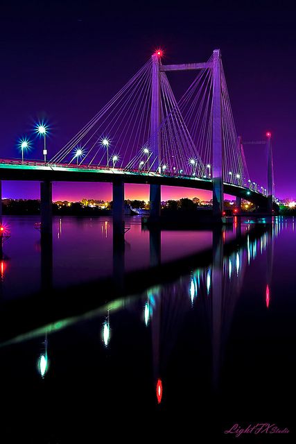 Cable Bridge, WA. Bridges Quotes, Bridge Lighting, Cable Bridge, Amazing Bridges, Beautiful Bridges, Love Bridge, Bridge Over Troubled Water, New Retro Wave, Tri Cities