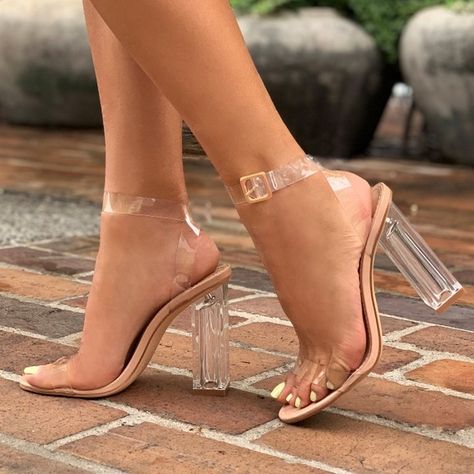 Fashion Nova Shoes | Fashion Nova The Glass Slippertransparent Heels | Poshmark Slipper Heels, Hoco Shoes, Black School Shoes, Mens Brown Dress Shoes, Birthday Shoes, Glass Heels, Hak Tinggi, Clear High Heels, Shoe Dept