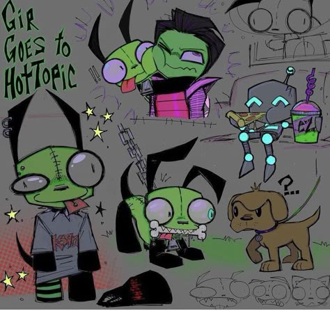 Eazybridget Invader Zim, Gir Fanart Invader Zim, Gir Invader Zim Fanart, Gir Fanart, Zim X Dib Fanart, Invader Zim Fanart, Gir From Invader Zim, Gir Invader Zim, Scene Emo Art