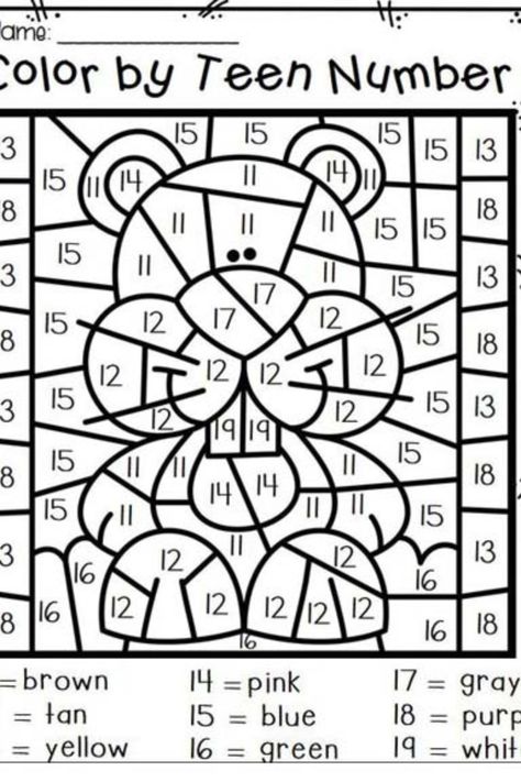 Are you looking for free Color By Teen Numbers for free? We are providing free Color By Teen Numbers for free to support parenting in this pandemic! #ColorByTeenNumbers #TeenNumbersByColor #Color #TeenNumbers #Worksheets #WorksheetSchools Teen Numbers Worksheet, Teen Numbers Kindergarten Activities, K5 Activities, Teen Number Activities, Teen Numbers Kindergarten, Illustrative Math, Kindergarten Classroom Themes, Math Worksheets For Kids, Maths Fun