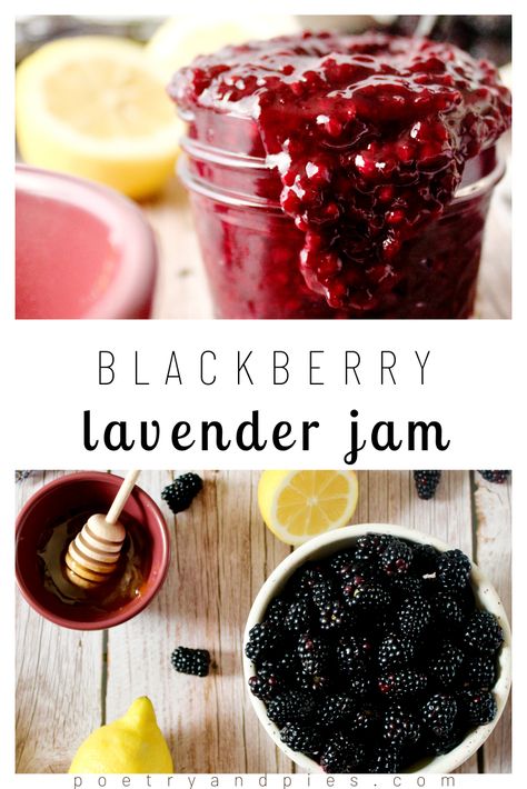 Lavender Jam Recipe, Wild Blackberry Jam, Jam Combinations, Wild Blackberry Recipes, Blackberry Lavender Jam, Blackberry Recipe, Blackberry Jam Recipe, Blackberry Lavender, Lavender Jam