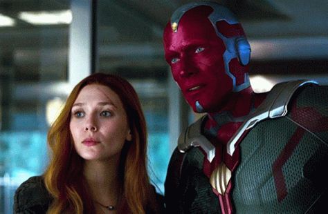 Wanda Gifs, Vision Mcu, Marvel Phase 3, Vision Scarlet Witch, Witch Gif, Marvel Vision, Marvel Gif, Wanda Vision, Lady Loki