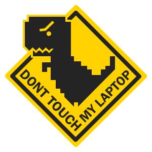 Chrome Dino T-Rex Dont Touch My Laptop Sign Sticker Dont Touch My Laptop, Don't Touch My Laptop, Tiktok Logo, Funny Laptop Stickers, Tipografi 3d, Sign Sticker, Computer Sticker, My Laptop, Dont Touch Me