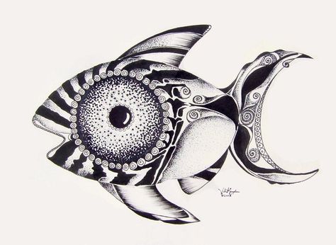 Aboriginal Fish Vincent Scarpace, Steampunk Creatures, Marine Life Artists, Paintings Modern Art, Zentangle Animals, Creepy Drawings, Sea Life Art, Paintings Modern, African Art Paintings