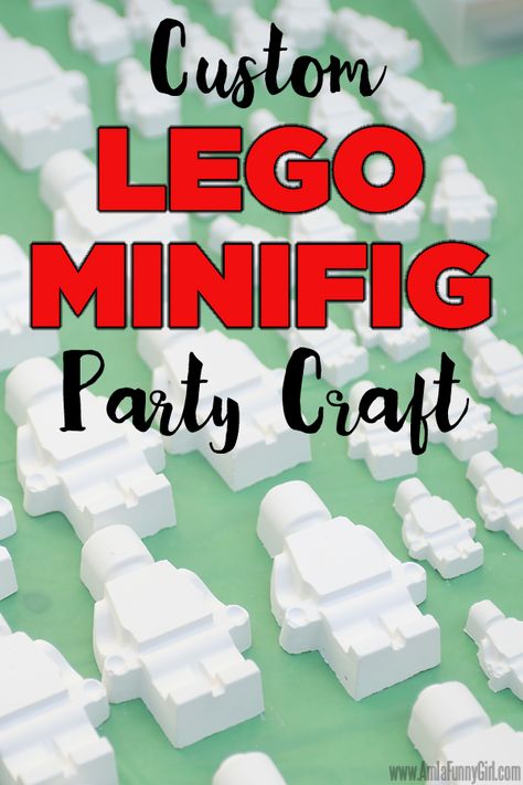 Plaster LEGO minifigs for decorating, great party activity! Lego Party Activities Kids, Lego Themed Party Games, Lego Party Games Activities, Lego Molds, Lego Party Favors Walmart, Lego Learning, Best Spray Paint, Parenting Boys, Lego Minifigs