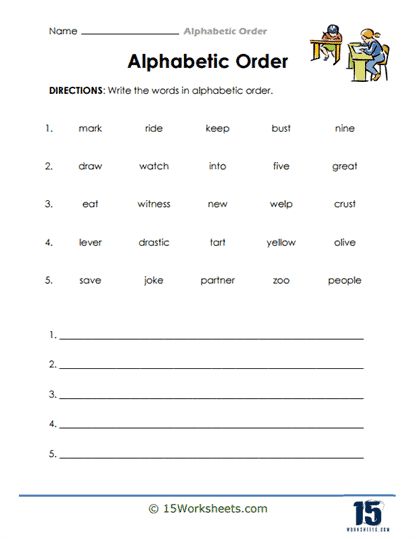 Alphabetizing Words Worksheet, Alphabetical Order Worksheets, Words Worksheet, Holiday Science, Kindergarten Social Studies, Teaching Students, Preschool Letters, Alphabetical Order, Preschool At Home