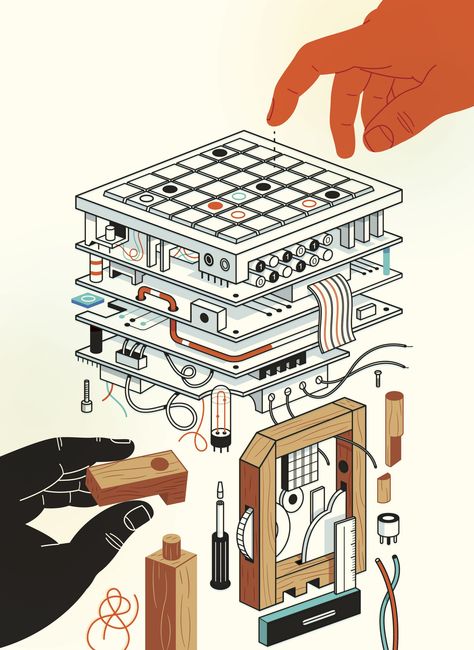 Making It - The New Yorker Industry Illustration, Maker Faire, Maker Space, Isometric Illustration, Industrial Design Sketch, Business Illustration, Industrial Revolution, The Maker, The New Yorker