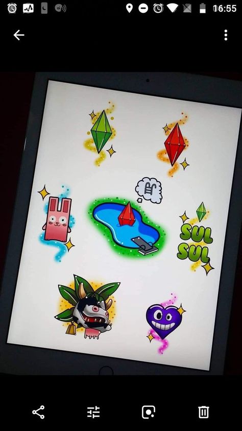 Sims Plumbob Tattoo, Sims 4 Beauty Marks, Sims Tattoo Ideas, Plumbob Tattoo, Sims Tattoos, Diary Doodles, Sims Fanart, Sims Tattoo, Kawaii Tattoo