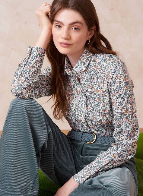 Women's Dusk Berry Liberty Print Organic Shirt | Brora Liberty Print Dress, Style Inspiration Spring Summer, Lawn Shirts, Summer Lookbook, Liberty Print, Women Shirts Blouse, Shirts Blouses, Women's Shirts, Knitwear Women