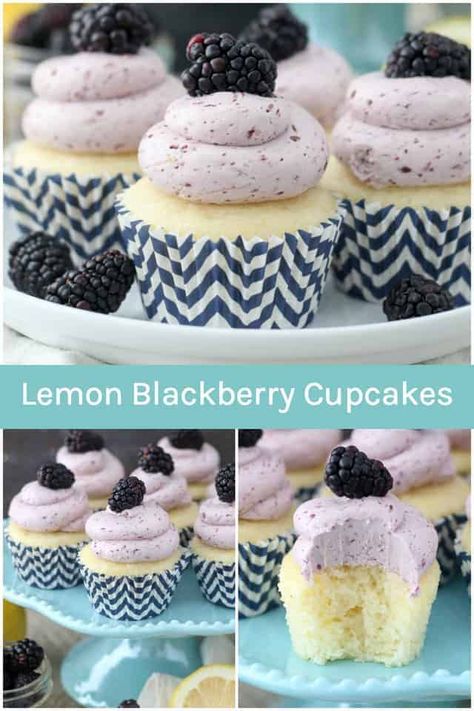 Unhealthy Desserts, Blackberry Cupcakes, Fruity Cupcakes, Fruit Cupcakes, Baking Journal, Homemade Cupcakes, Wedding Cake Flavors, Lemon Cupcakes, Wedding Showers