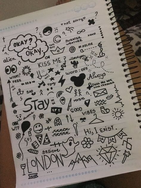 Doodle Ideas Aesthetic Grunge, Doodl3 Art, Grunge Doodles Easy, Notebook Doodles Aesthetic, Anime Doodles Simple, Doodle Ideas Grunge, Notebook Drawing Aesthetic, Notebook Drawings Doodles, Vent Book