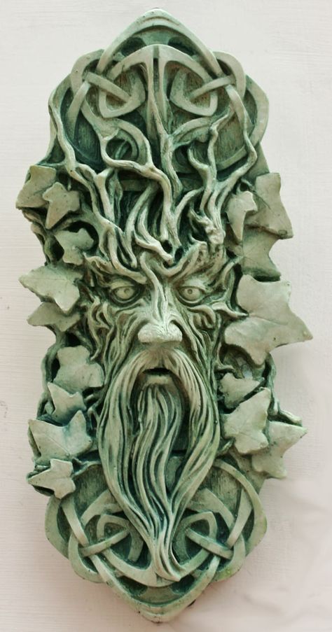 Green Man Sculpture, Druid Symbols, Christmas All Year, Moon Gazing Hare, Man Sculpture, Moon Gazing, The Green Man, Unique Marble, Sculpture Head