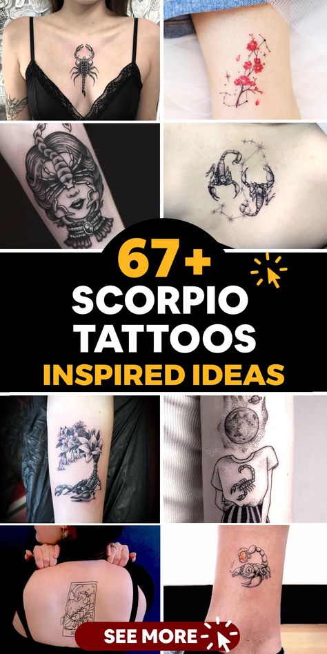 Discover a range of captivating tattoo designs perfect for showcasing your enigmatic Scorpio spirit. Dive into the world of intricate scorpion motifs and powerful symbols that beautifully encapsulate your personality. Embrace the artistry and symbolism behind each design, leaving a lasting impression wherever you go. Unveil your Scorpio pride with meaningful ink that reflects the depths of your character. Scorpio Tattoos, Scorpio Zodiac Tattoos, Scorpio Symbol, Unique Tattoos For Women, Astrology Tattoo, Tarot Card Tattoo, Powerful Symbols, Scorpio Tattoo, Foot Tattoos For Women