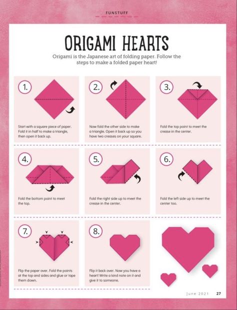 Book Page Heart Garland, Origami Out Of Post It Notes, Orgamini Gifts, How To Make A Heart Out Of Post It Notes, Post It Heart Origami, Post It Note Heart Origami, How To Make A Heart With Sticky Notes, How To Make Sticky Note Hearts, How To Make A Heart Out Of A Sticky Note