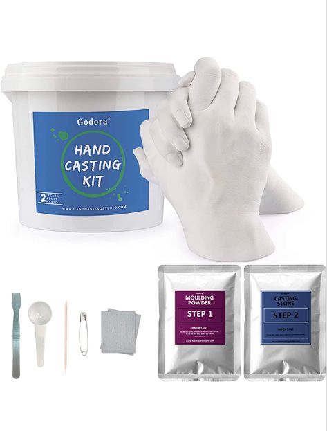 Hand Casting Kit Couples & Molding Kits for Adults, Wedding, Friends, Keepsake Hand Mold Kit Couples for Anniversary and Holiday Activities by Godora Plaster Hands, Gift For Wedding Anniversary, Hand Casting, Wedding Friends, Diy Plaster, Casting Kit, Treasure Gift, Hand Sculpture, Mold Kit