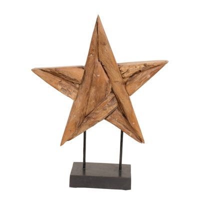 Features:Rustic Teak Star on Stand measures 16.00 x 4.00 x 20.00 Inches TallLocal Craftspeople search for these perfect specimens.Hand Finished to enhance and protect the wood.Mountain Studio Design offers many wonderful Modern Rustic Designs for your project.Imported from Indonesia!Texas Star! The teak wood star on stands 20 inches tall and is constructed from individual pieces of teak wood creating a 5 point star. Set atop iron legs attached to a block wood base the rustic sculpture is free st Star Sculpture, 5 Point Star, Texas Star, Teak Wood, Teak, Texas, Indonesia, Sculpture, Wood