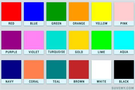 Color Names: List Of Colors In English With The Picture Colour Names Charts, Brown Color Names, Unique Color Names, Colors Name In English, Color Names Chart, All Colours Name, Colour Names, Best Gray Paint Color, Colour Names List