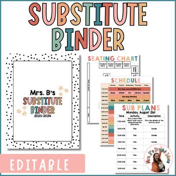 Looking for an easy way to prepare for a sub? You need this resource that includes all the forms and templates that you need to complete a successful substitute binder! These editable forms and templates will give your sub all the information they need to feel prepared for your absence. Life happens; a sub binder is especially important to have in case of an emergency.This resources includes two PowerPoint files - one PPTX with the substitute binder in color & one PPTX with the substitute bi Substitute Binder Freebie, Substitute Teacher Ideas, Substitute Teacher Binder, Sub Binder, Substitute Binder, Teaching Classroom Decor, Elementary Classroom Themes, Classroom Organization Elementary, Substitute Plans