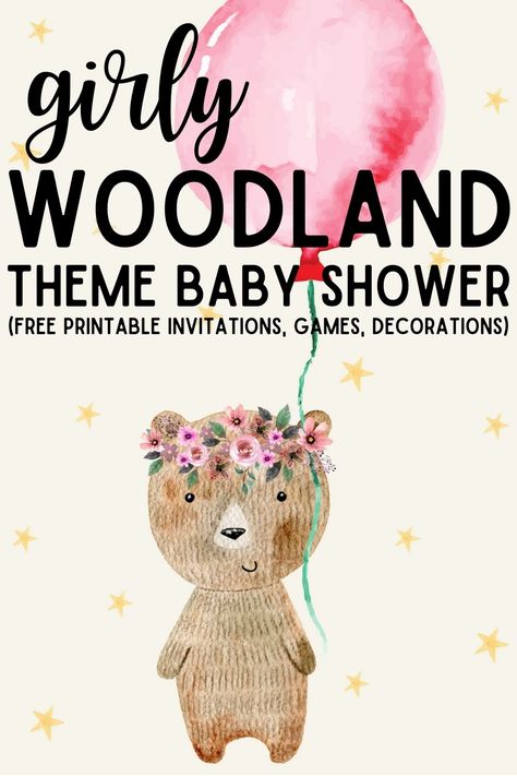 Woodland Baby Shower Theme Games, Whimsical Woodland Baby Shower Ideas, Pink Woodland Baby Shower Theme, Woodland Themed Baby Shower Girl, Baby Girl Woodland Shower Ideas, Woodland Girl Baby Shower Theme, Baby Shower Woodland Theme Girl, Girl Baby Shower Themes Fall, Girly Woodland Baby Shower Theme