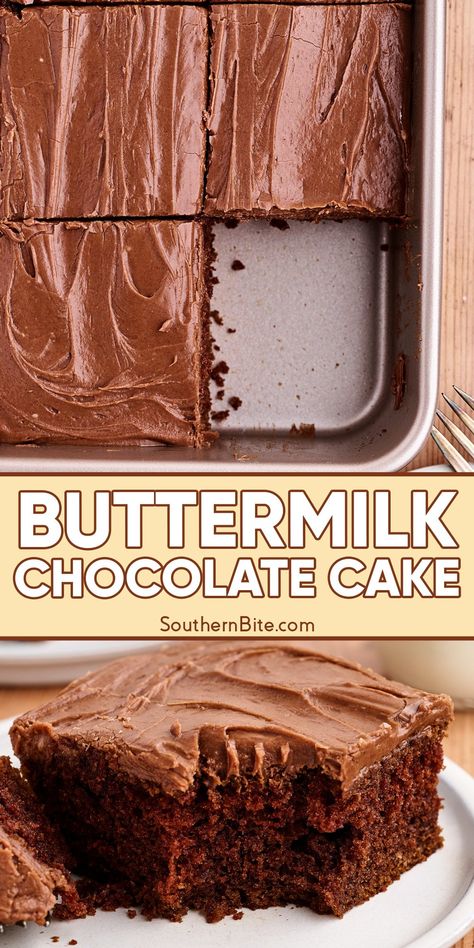 Buttermilk Chocolate Cake Buttermilk Recipes Baking, Chocolate Cake With Buttermilk, Southern Dessert Recipes, Recipes Using Buttermilk, Recipes With Buttermilk, Chocolate Buttermilk Cake, Baking Deserts, Newest Recipes, Buttermilk Chocolate Cake