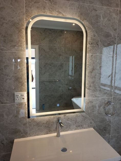 Backlit Bathroom Mirror, Led Mirrors, Etched Mirror, Bedroom Door Design, Door Glass Design, Mirror Ideas, Mirror Design Wall, Mirror Design, Hall Decor