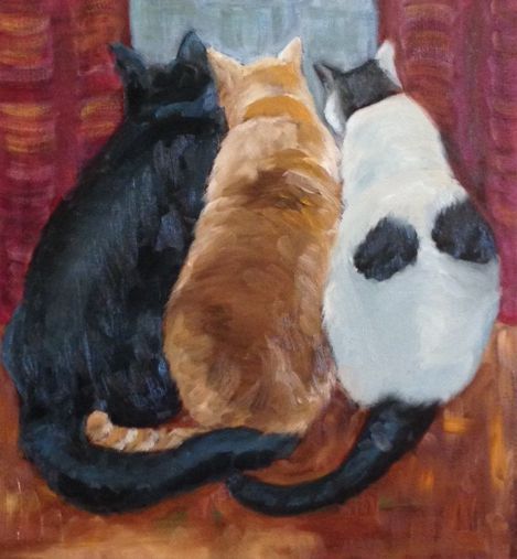 "Three Amigo's" Oil on canvas cat painting. nancywoodsart.com ~ Facebook.com/nancywoodsart Three Cats Painting, Three Cats Drawing, Three Amigos, Portraits Art, Raining Cats And Dogs, Animal Portraits, Cat Artwork, Funny Cats And Dogs, Page Facebook