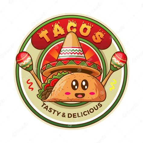 Premium Vector | Mexican taco badge illustration Taco Quotes, Taco Logo, Taco Quote, Badge Illustration, Tacos Mexicanos, Fish Background, Taco Shop, Mexican Snacks, Taco Stand