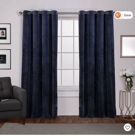 Blue Velvet Curtains, Velvet Drapes, Grommet Panels, Exclusive Home, Navy Velvet, Home Curtains, Velvet Curtains, Colorful Curtains, Grommet Curtains