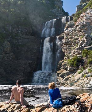 A waterfall in Tsitsikamma national park, Nature's valley South Africa South Africa Beach, Tsitsikamma National Park, Falling Waters, Africa Trip, Nature Valley, Africa Do Sul, Water Falls, Garden Route, Travel Bug