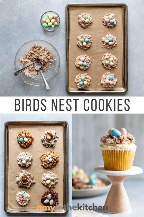 Birds Nest Cookies, No Bake Chocolate Desserts, Candy Egg, Easter Desserts Recipes, Easy No Bake Desserts, Bake Dessert, Butterscotch Chips, Cookie Calories, Melting Chocolate Chips