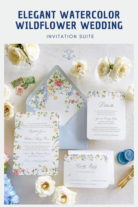 Mayfair Watercolor Floral Garden Wedding Invitation#Elegant #DIYWeddingInv #UniqueInvitations #WeddingInspo
#WeddingIdeas Wildflower Border, Floral Garden Wedding, Garden Wedding Invitation, Wedding Invitation Ideas, Wildflower Wedding Invitations, Spring Wedding Invitations, Creative Wedding Invitations, Garden Wedding Invitations, Luxury Invitation