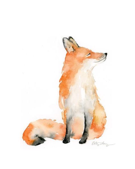 Fox Watercolor, Animals Watercolor, Fox Painting, Watercolor Paintings For Beginners, Watercolor Paintings Easy, Watercolor Painting Techniques, 수채화 그림, Watercolor Art Lessons, Fox Art