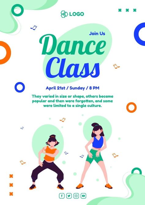 Hand-drawn Dance Class Join Us Poster Join Us Poster, Dance Class Poster, Class Poster Design, Us Poster, Flyer Inspiration, Class Poster, Canvas Learning, Dance Poster, Poster Drawing