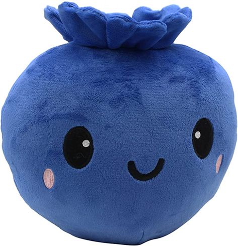 LuLezon Kawaii Blueberry Plush Stuffed Toy Soft Fruit Plushie Pillow (Medium) Blueberry Stuffed Animal, Blueberry Plush, Fruit Plushies, Fruit Pillows, Plushie Pillow, Car Garden, Pre Kindergarten, Pea Pods, Bed Car