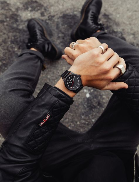 Lifestyle shots from MVMT's new Field Collection Black Mens Fashion, Outfit Pria, Moustache Style, Lifestyle Posing, Best Camera For Photography, Mvmt Watches, Gents Fashion, Minimalist Watch, Its A Mans World