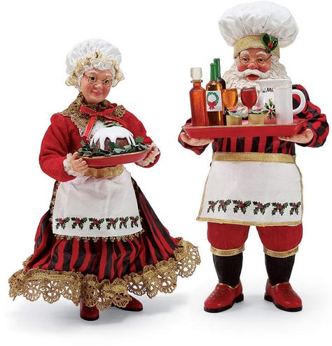 Santa And Mrs Claus, Kris Kringle, Santa Figurines, Vintage Santa Claus, Woodland Christmas, Christmas Room, Christmas Villages, Indoor Christmas Decorations, Indoor Christmas