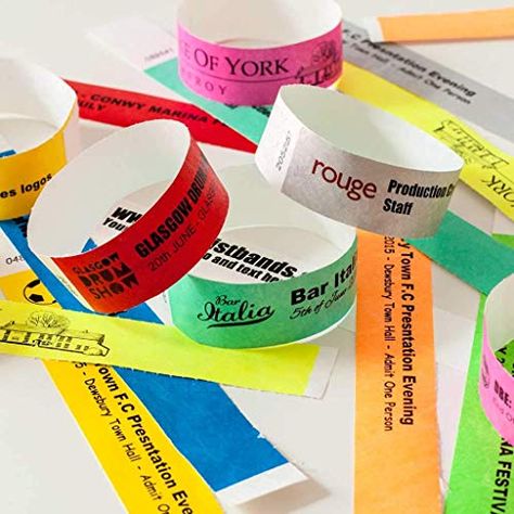 Custom Printed Tyvek Wristbands for Events, 100 Pack, Security, Parties, Paper Like - 100 Pack AA Wristbands Paper Wristband, Festival Party Decorations, Festival Wristbands, Party Wristbands, Custom Wristbands, Paper Bracelet, Event Poster Design, Event Branding, Custom Theme