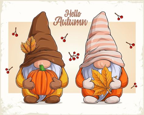 Gnome Images, Gnome Paint, Gnome Pictures, Fall Drawings, Cute Gnomes, Fall Gnome, Funny Gnomes, Thanksgiving Images, Gnomes Crafts